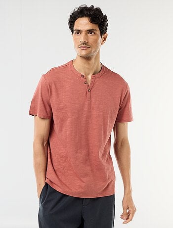 T-shirt met korte mouwen en tuniekkraag
