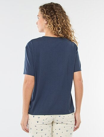 T-shirt met korte mouwen en V-hals