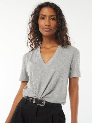 T-shirt met korte mouwen en V-hals