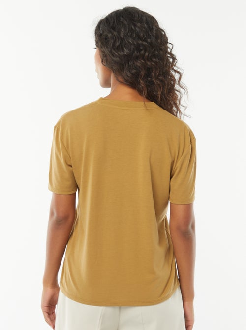 T-shirt met korte mouwen en V-hals - Kiabi