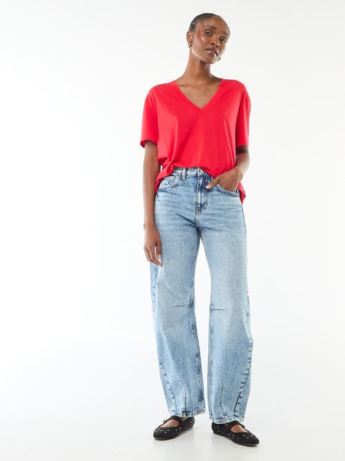 T-shirt met korte mouwen en V-hals - Kiabi T-shirt met korte mouwen en V-hals - Kiabi
