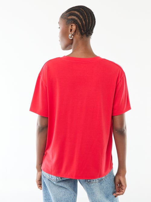 T-shirt met korte mouwen en V-hals - Kiabi T-shirt met korte mouwen en V-hals - Kiabi