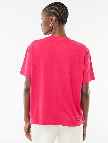 T-shirt met korte mouwen en V-hals