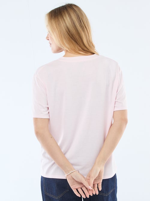 T-shirt met korte mouwen en V-hals - Kiabi