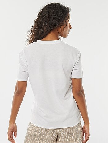 T-shirt met korte mouwen en V-hals