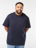 T-shirt met korte mouwen ent borstzakje BLAUW - Kiabi