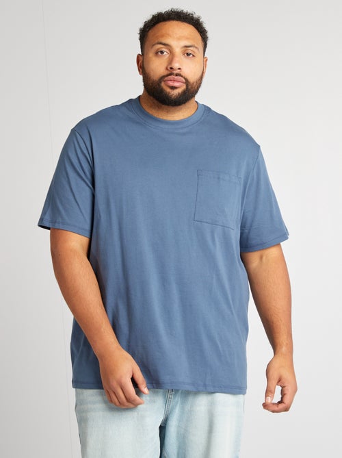 T-shirt met korte mouwen ent borstzakje - Kiabi