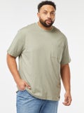 T-shirt met korte mouwen ent borstzakje GROEN - Kiabi