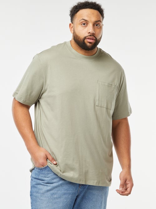 T-shirt met korte mouwen ent borstzakje - Kiabi