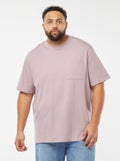 T-shirt met korte mouwen ent borstzakje PAARS - Kiabi