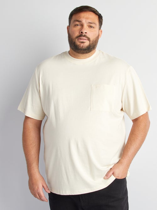 T-shirt met korte mouwen ent borstzakje - Kiabi
