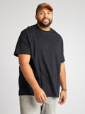 T-shirt met korte mouwen ent borstzakje zwart - Kiabi