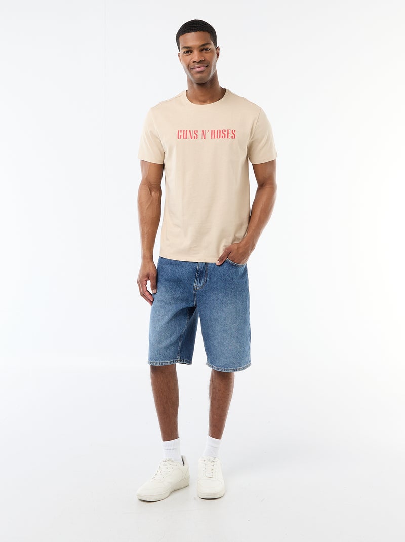 T-shirt met korte mouwen 'Guns N' Roses' Biege - Kiabi
