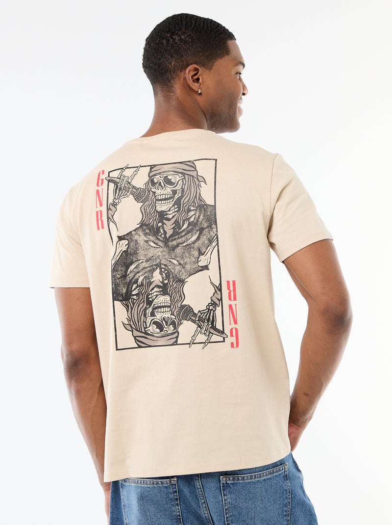 T-shirt met korte mouwen 'Guns N' Roses' Biege - Kiabi