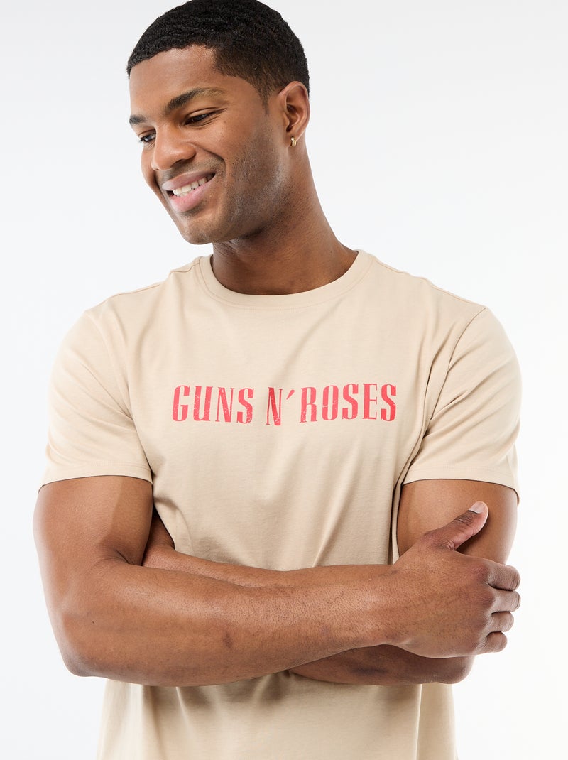 T-shirt met korte mouwen 'Guns N' Roses' Biege - Kiabi
