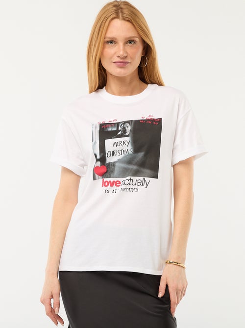T-shirt met korte mouwen 'Love Actually' - Kiabi