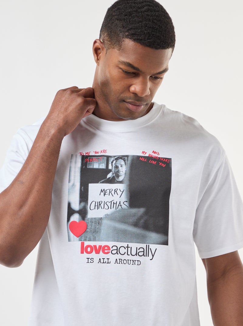 T-shirt met korte mouwen 'Love Actually' Wit - Kiabi