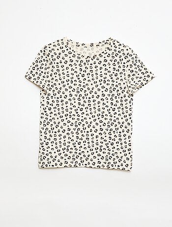 Bedrukt T-shirt met korte mouwen