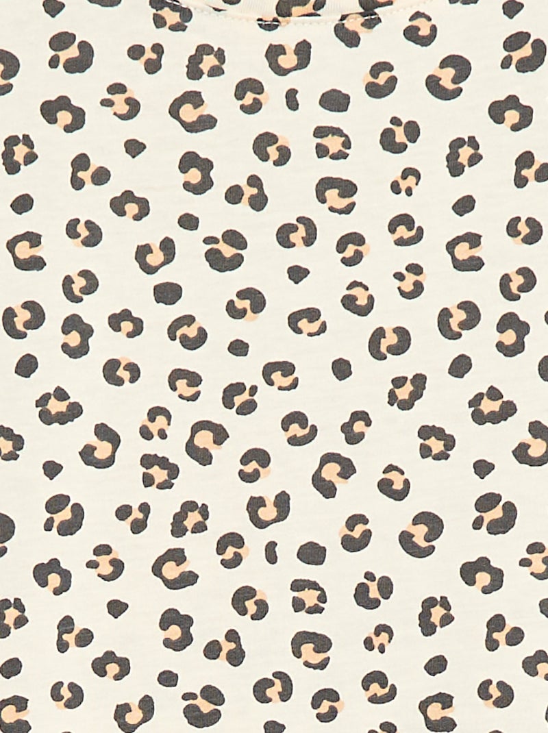 T-shirt met korte mouwen met luipaardprint Biege - Kiabi