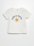 T-shirt met korte mouwen met print BIEGE - Kiabi