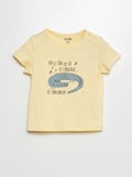 T-shirt met korte mouwen met print GEEL - Kiabi