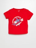 T-shirt met korte mouwen met print ROOD - Kiabi