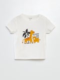 T-shirt met korte mouwen met print WIT - Kiabi