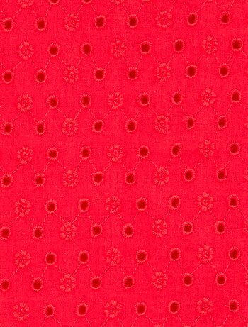 T-shirt met korte mouwen met ruches en Engels borduurwerk