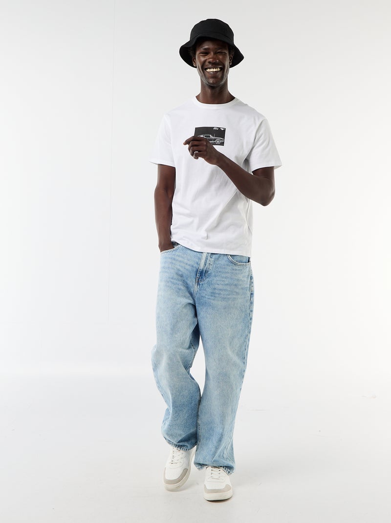 T-shirt met korte mouwen 'Mustang' Wit - Kiabi