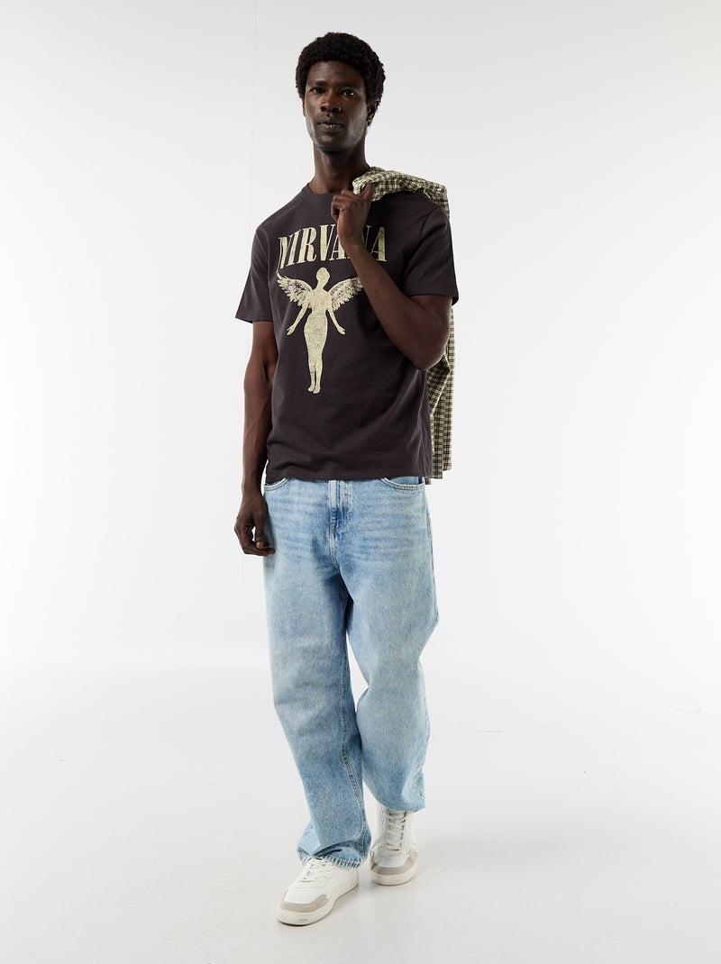 T-shirt met korte mouwen 'Nirvana' Zwart - Kiabi