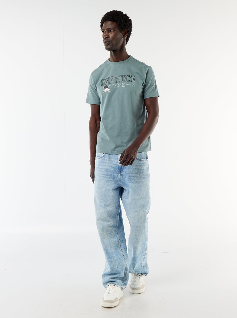 T-shirt met korte mouwen 'One Piece' Blauw - Kiabi