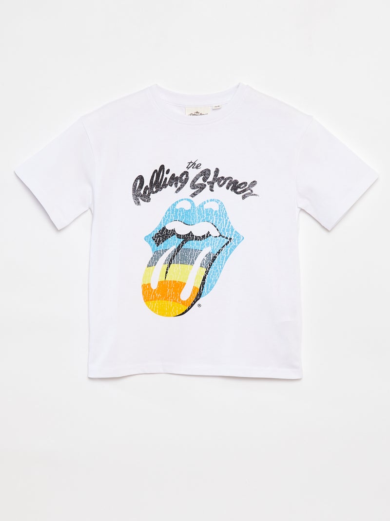 T-shirt met korte mouwen 'Rolling Stones' wit - Kiabi