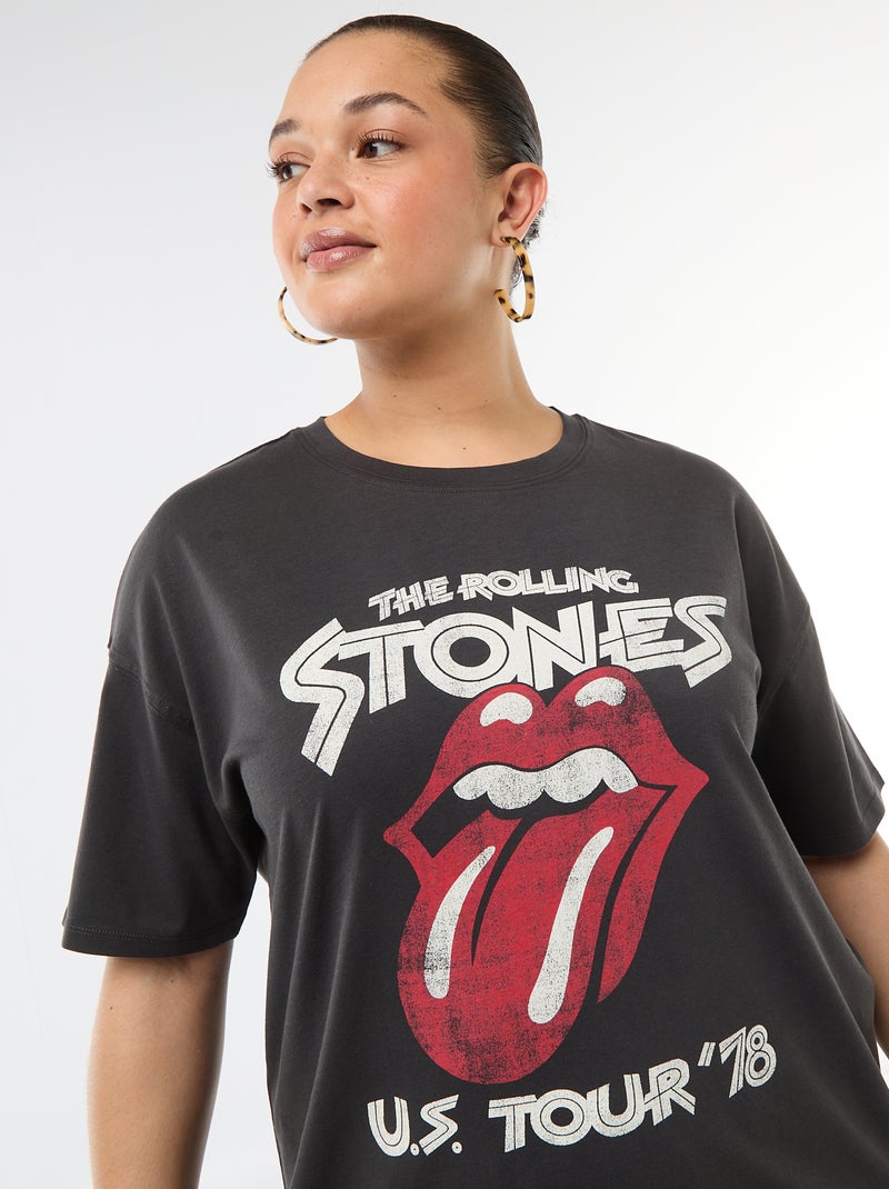 T-shirt met korte mouwen 'Rolling Stones' Zwart - Kiabi
