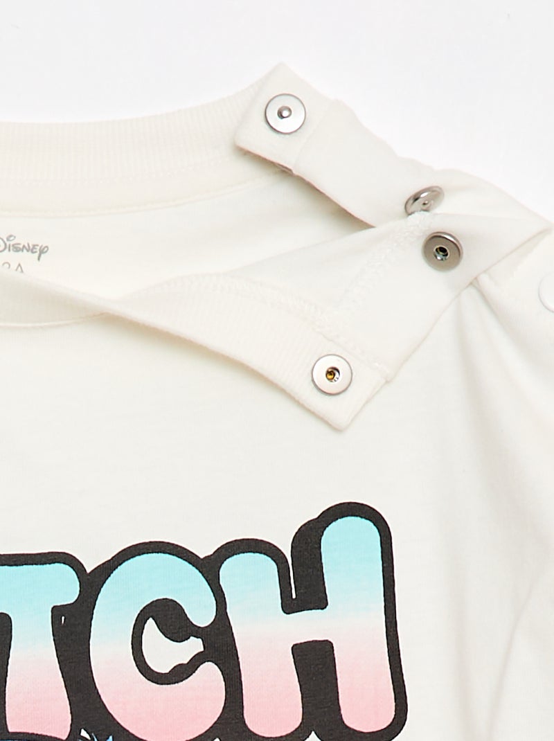 T-shirt met korte mouwen 'Stitch' - Gemakkelijk aan te trekken collectie Wit - Kiabi