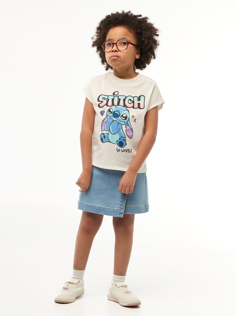 T-shirt met korte mouwen 'Stitch' - Gemakkelijk aan te trekken collectie Wit - Kiabi
