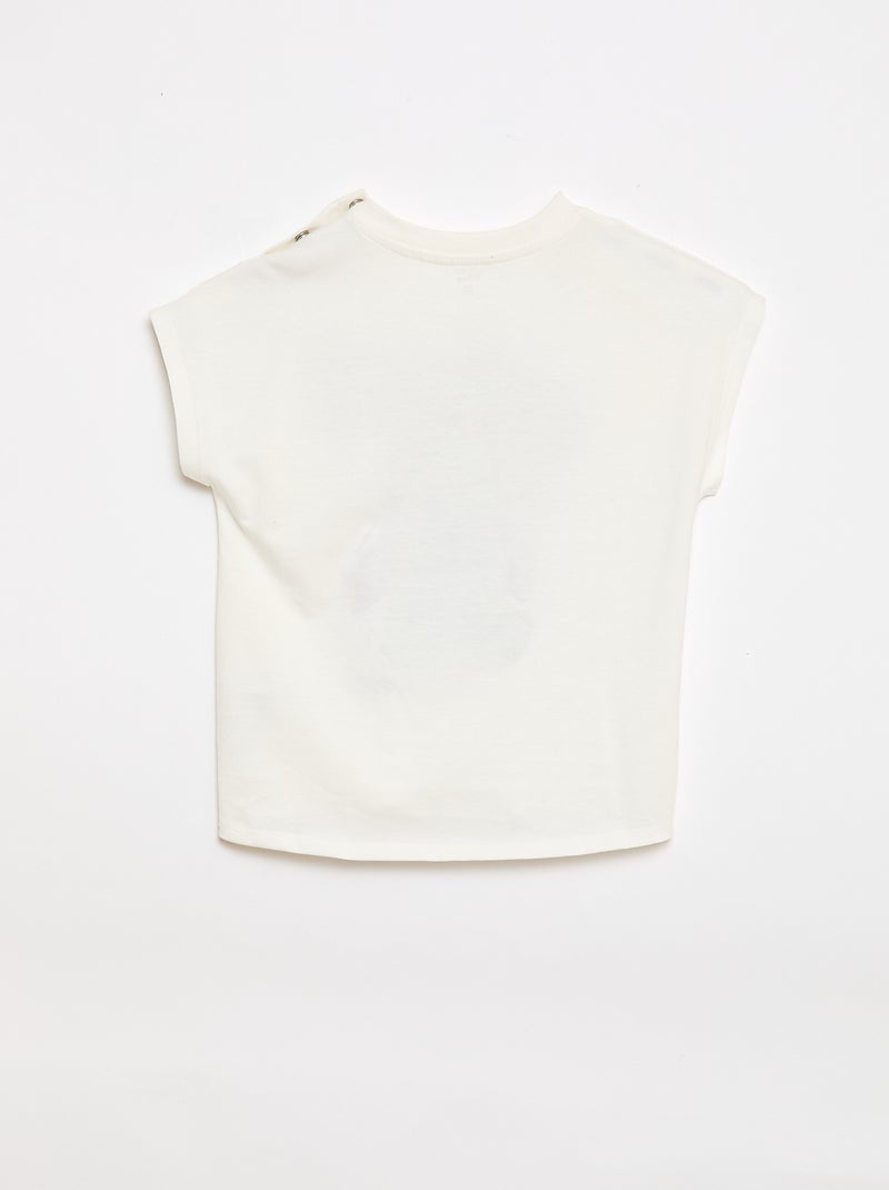 T-shirt met korte mouwen 'Stitch' - Gemakkelijk aan te trekken collectie Wit - Kiabi