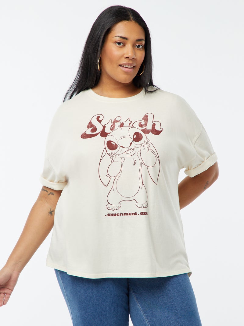 T-shirt met korte mouwen 'Stitch' 'Disney' Wit - Kiabi
