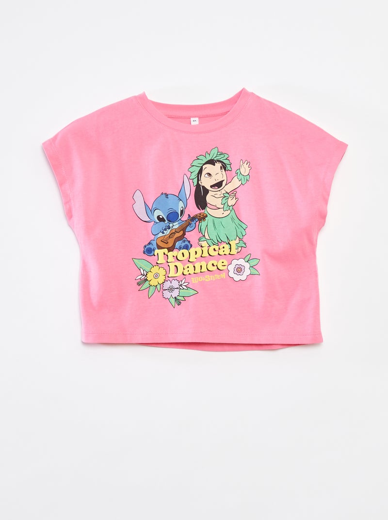T-shirt met korte mouwen 'Stitch' Rose - Kiabi