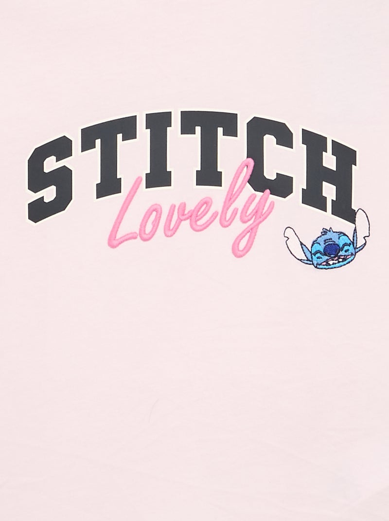 T-shirt met korte mouwen 'Stitch' Rose - Kiabi