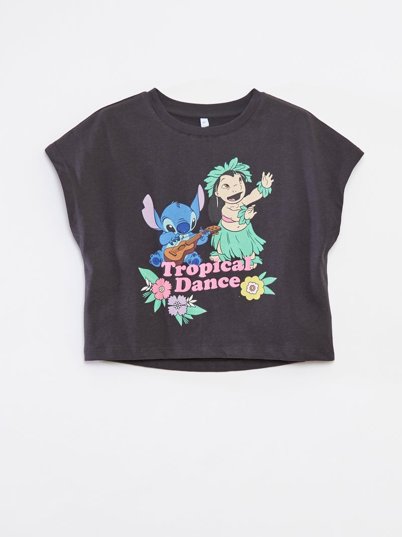 T-shirt met korte mouwen 'Stitch' Zwart - Kiabi