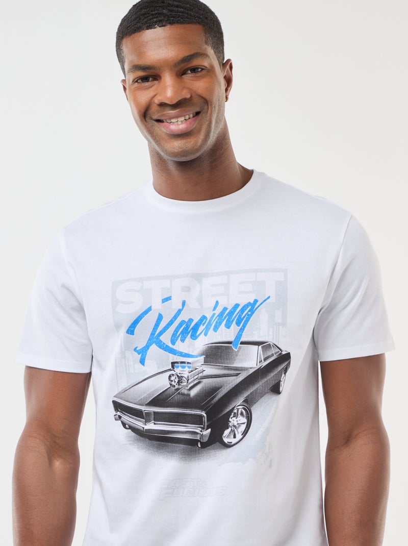 T-shirt met korte mouwen 'The Fast and the Furious' Wit - Kiabi