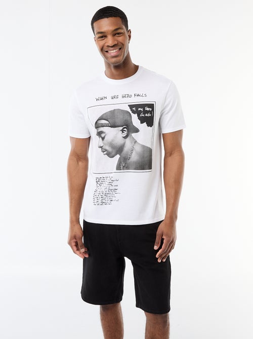 T-shirt met korte mouwen 'Tupac' - Kiabi