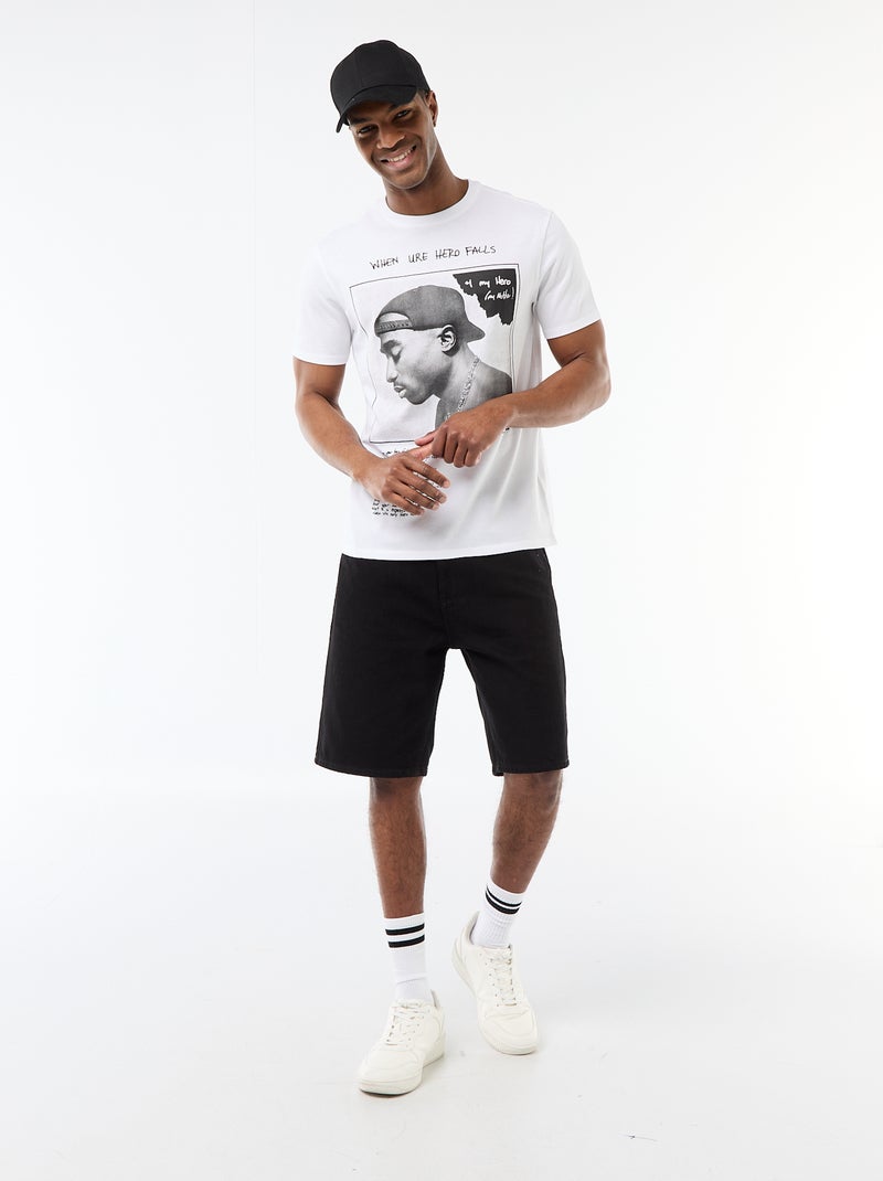 T-shirt met korte mouwen 'Tupac' Wit - Kiabi