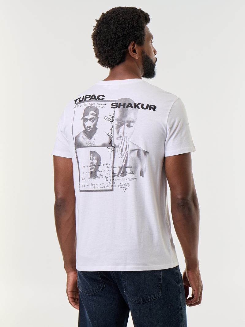 T-shirt met korte mouwen 'Tupac' Wit - Kiabi