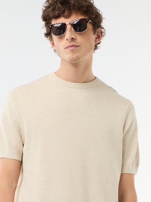 T-shirt met korte mouwen van fantasie materiaal - Kiabi