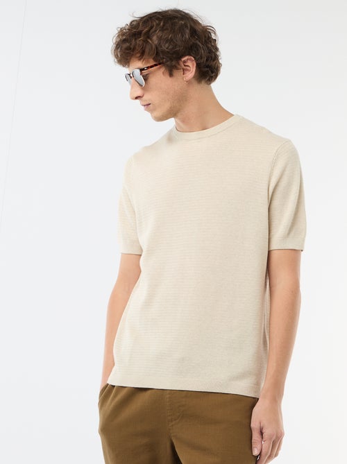 T-shirt met korte mouwen van fantasie materiaal - Kiabi