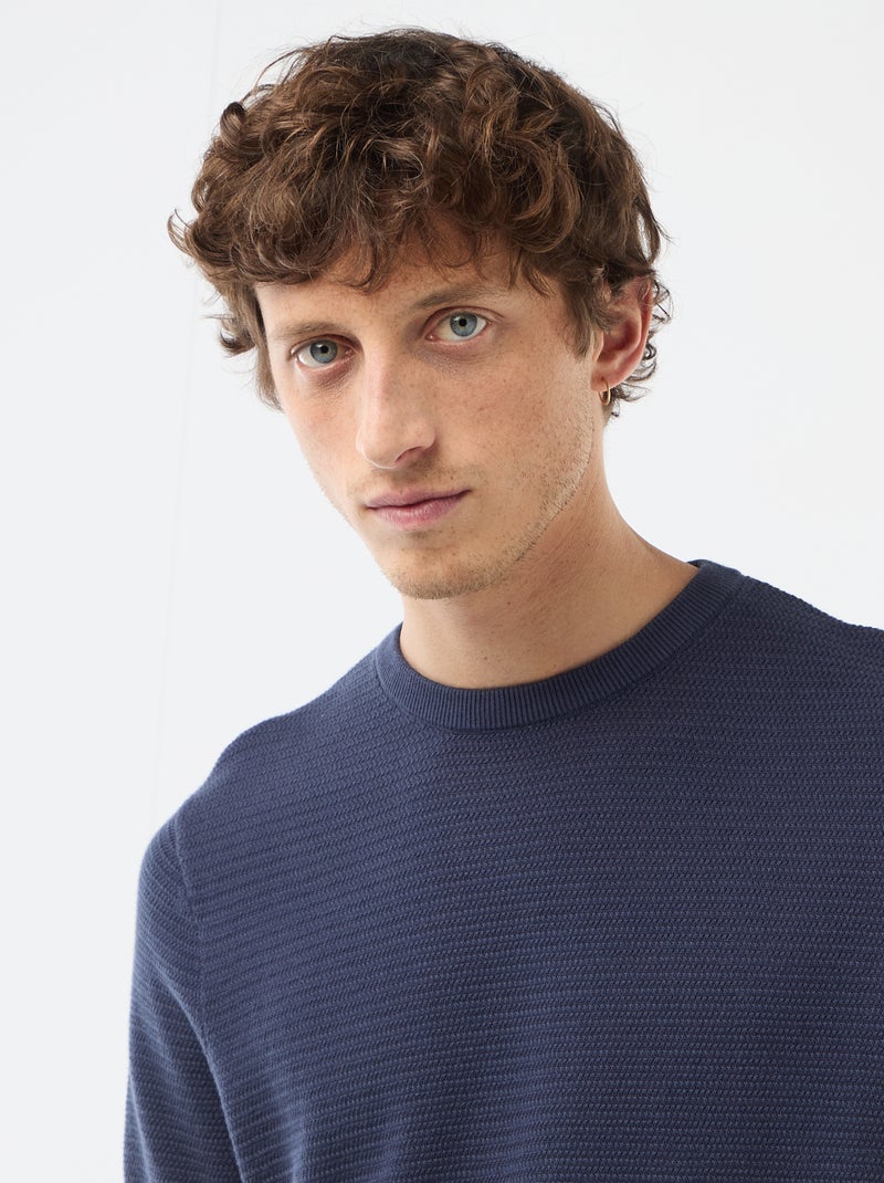 T-shirt met korte mouwen van fantasie materiaal Blauw - Kiabi