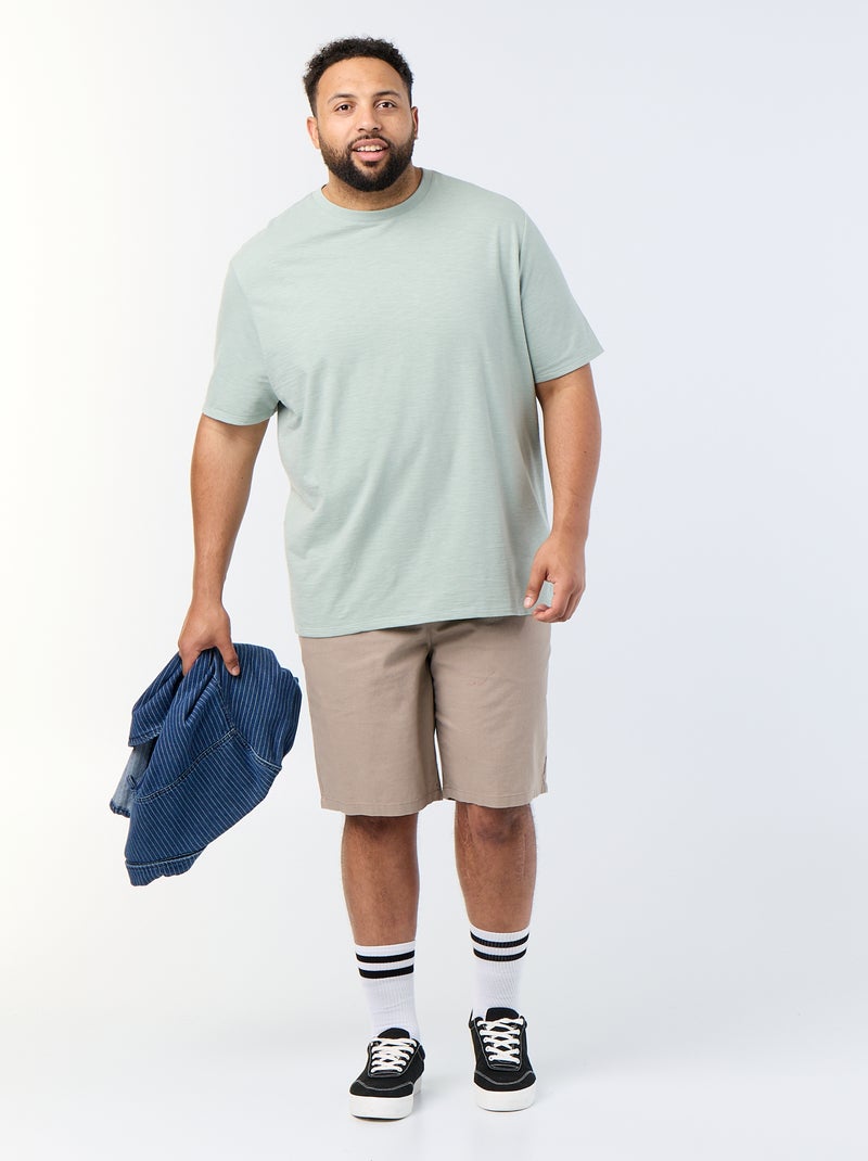 T-shirt met korte mouwen van jerseytricot met fantasiepatroon Groen - Kiabi