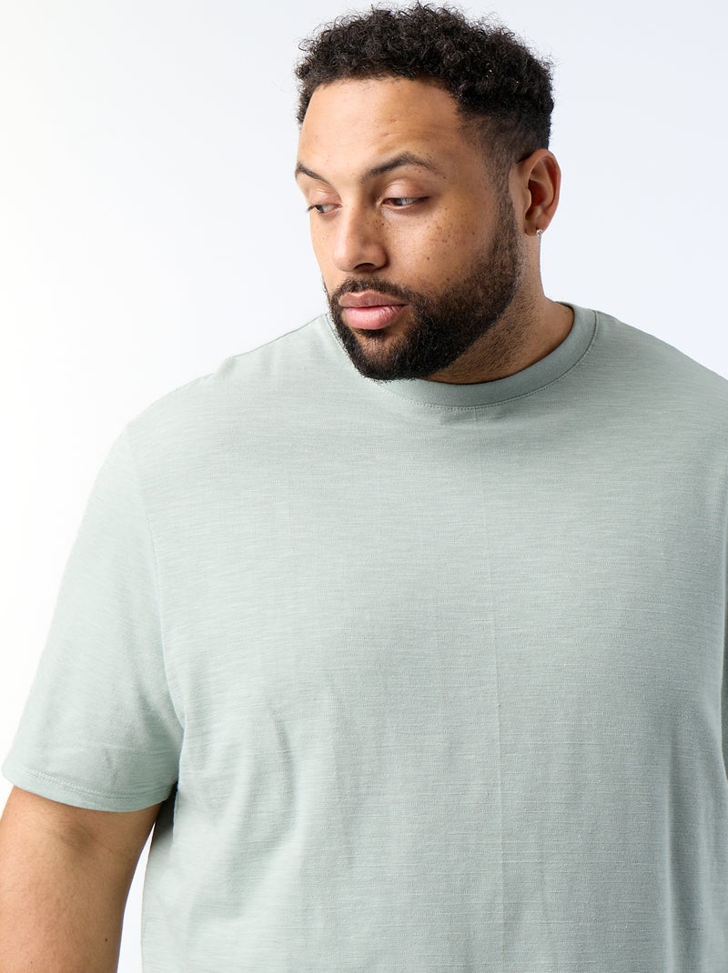 T-shirt met korte mouwen van jerseytricot met fantasiepatroon Groen - Kiabi