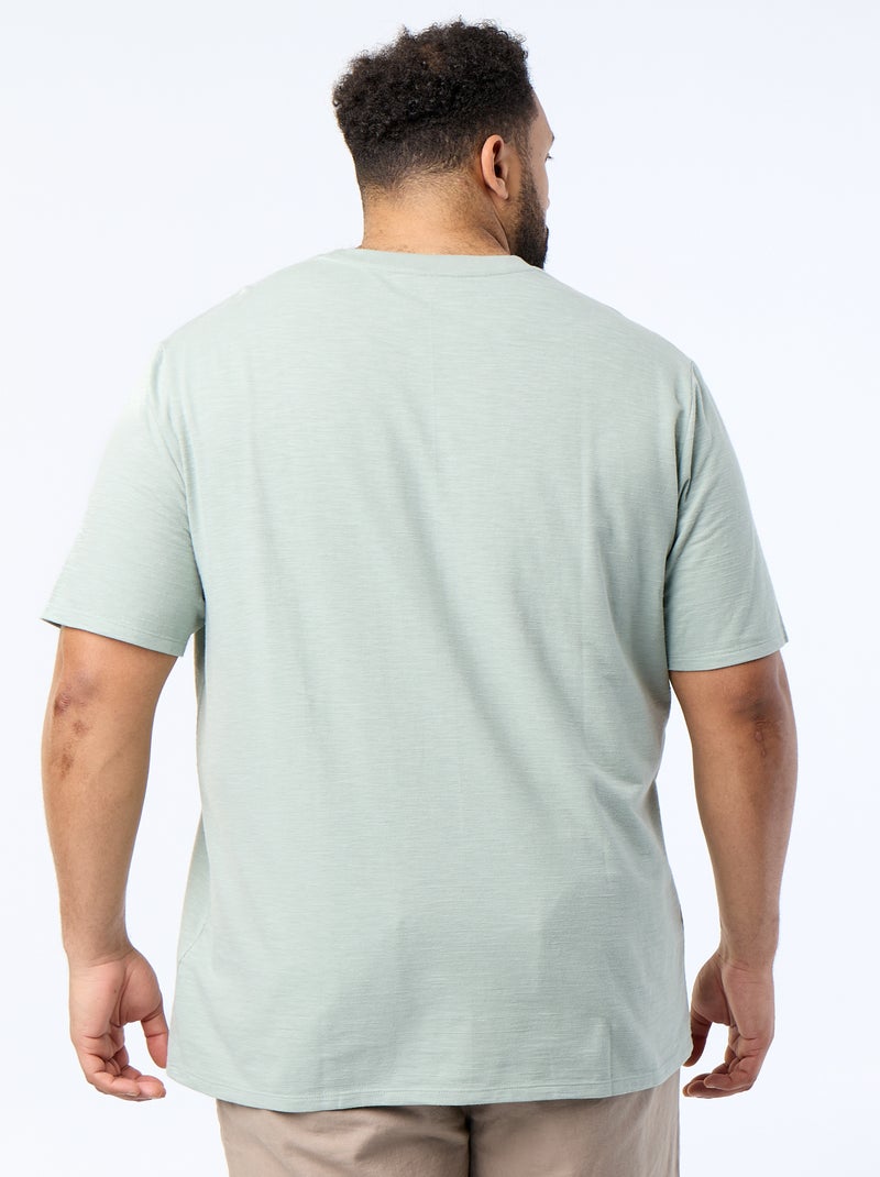 T-shirt met korte mouwen van jerseytricot met fantasiepatroon Groen - Kiabi